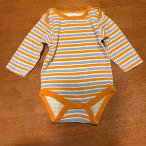 Baby Gear Orange and Gray Striped Bodysuit 0/3M